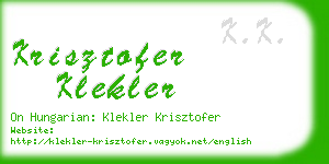 krisztofer klekler business card